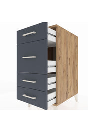 Kronos Komodin 4 Çekmeceli 44x59x96 Çam-Antrasit