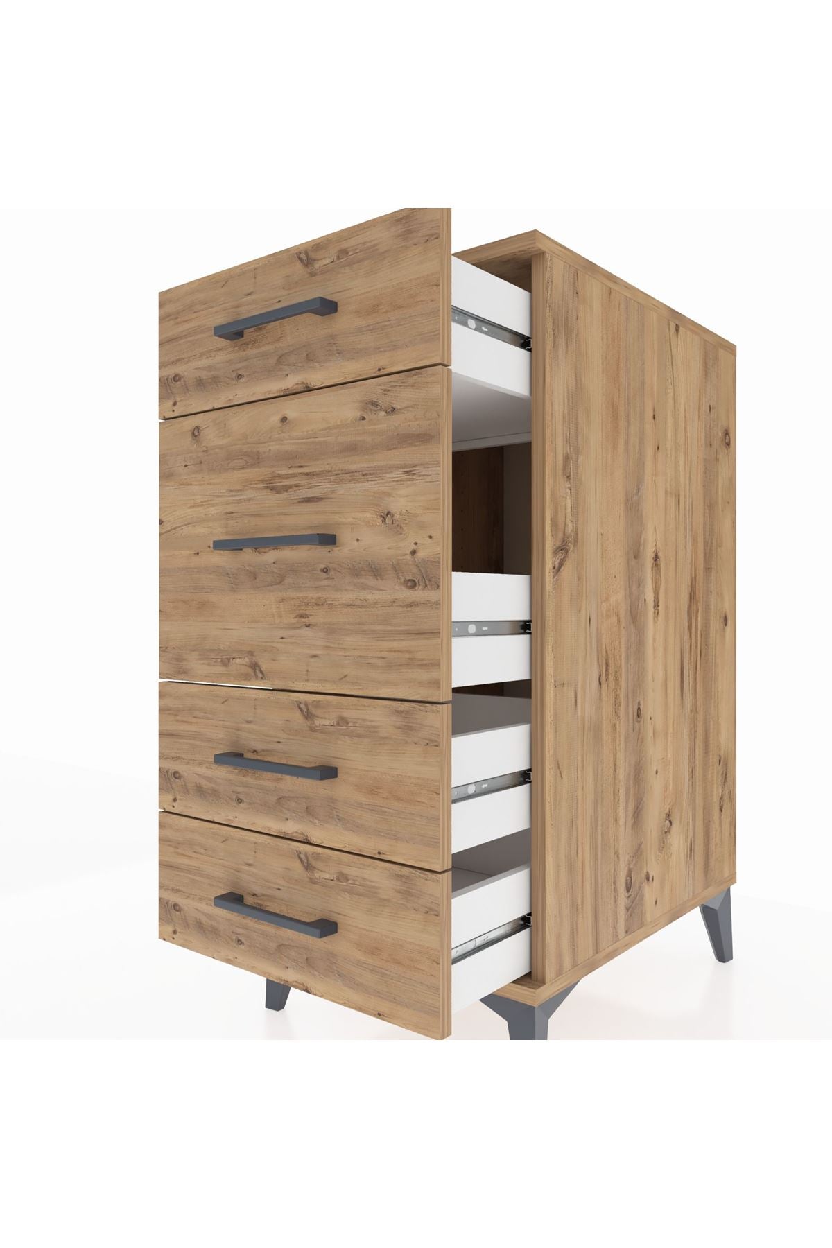 Kronos Komodin 4 Çekmeceli 44x59x96 Çam-Çam