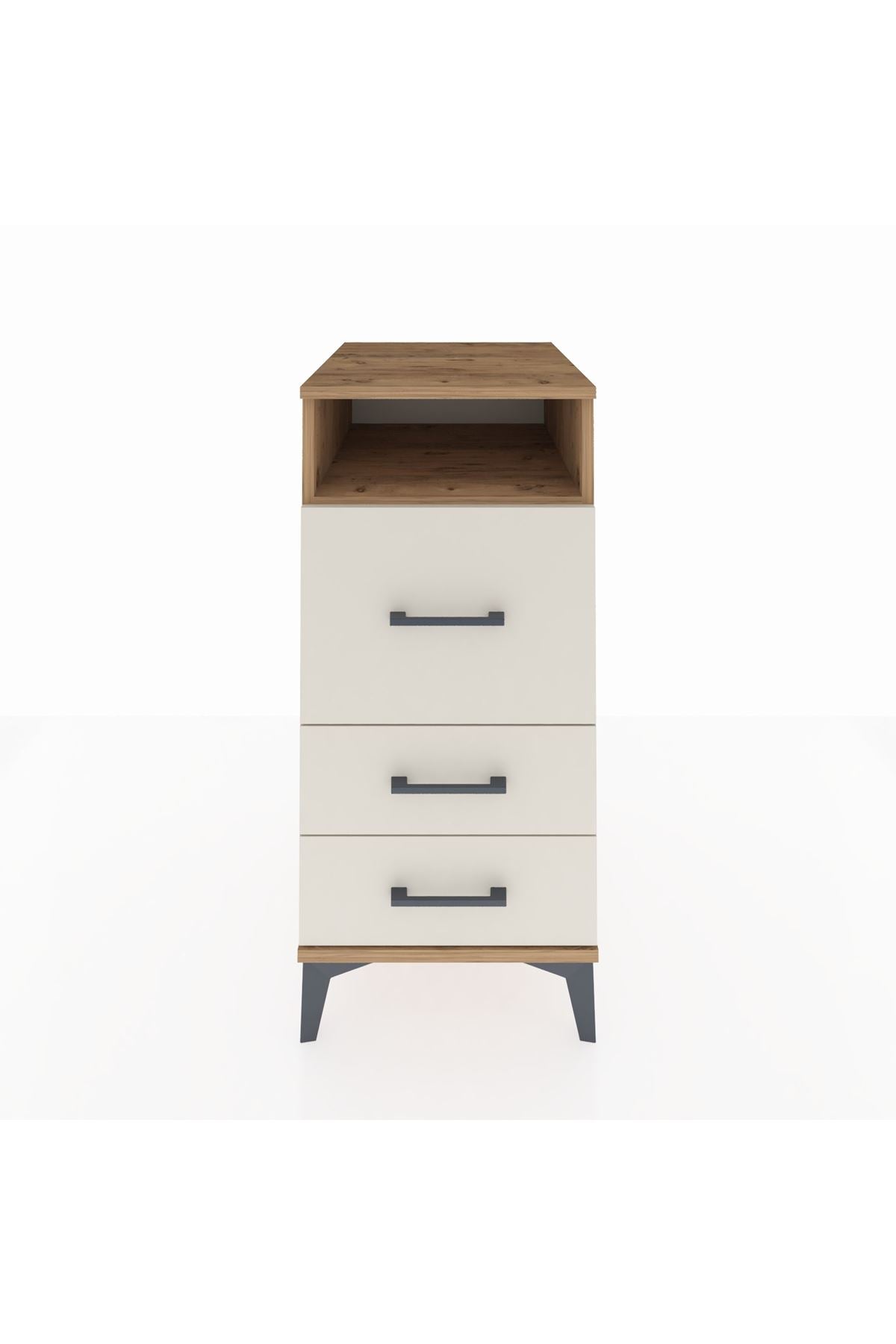 Kronos Komodin Tek Raflı 3 Çekmeceli 44x59x96 Çam-Aytaşı