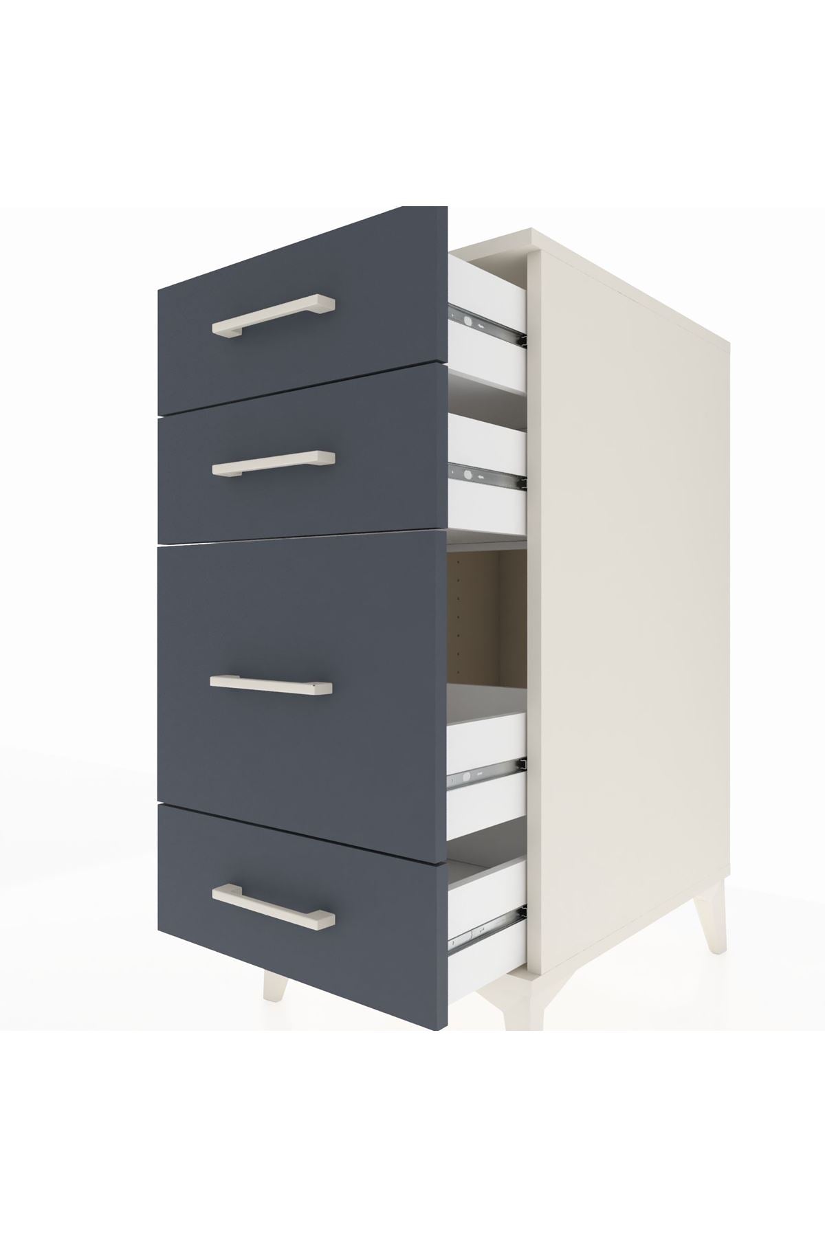 Kronos Komodin 4 Çekmeceli 44x59x96 Aytaşı-Antrasit