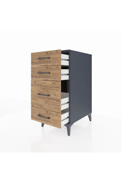 Kronos Komodin 4 Çekmeceli 44x59x96 Antrasit-Çam