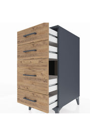 Kronos Komodin 4 Çekmeceli 44x59x96 Antrasit-Çam