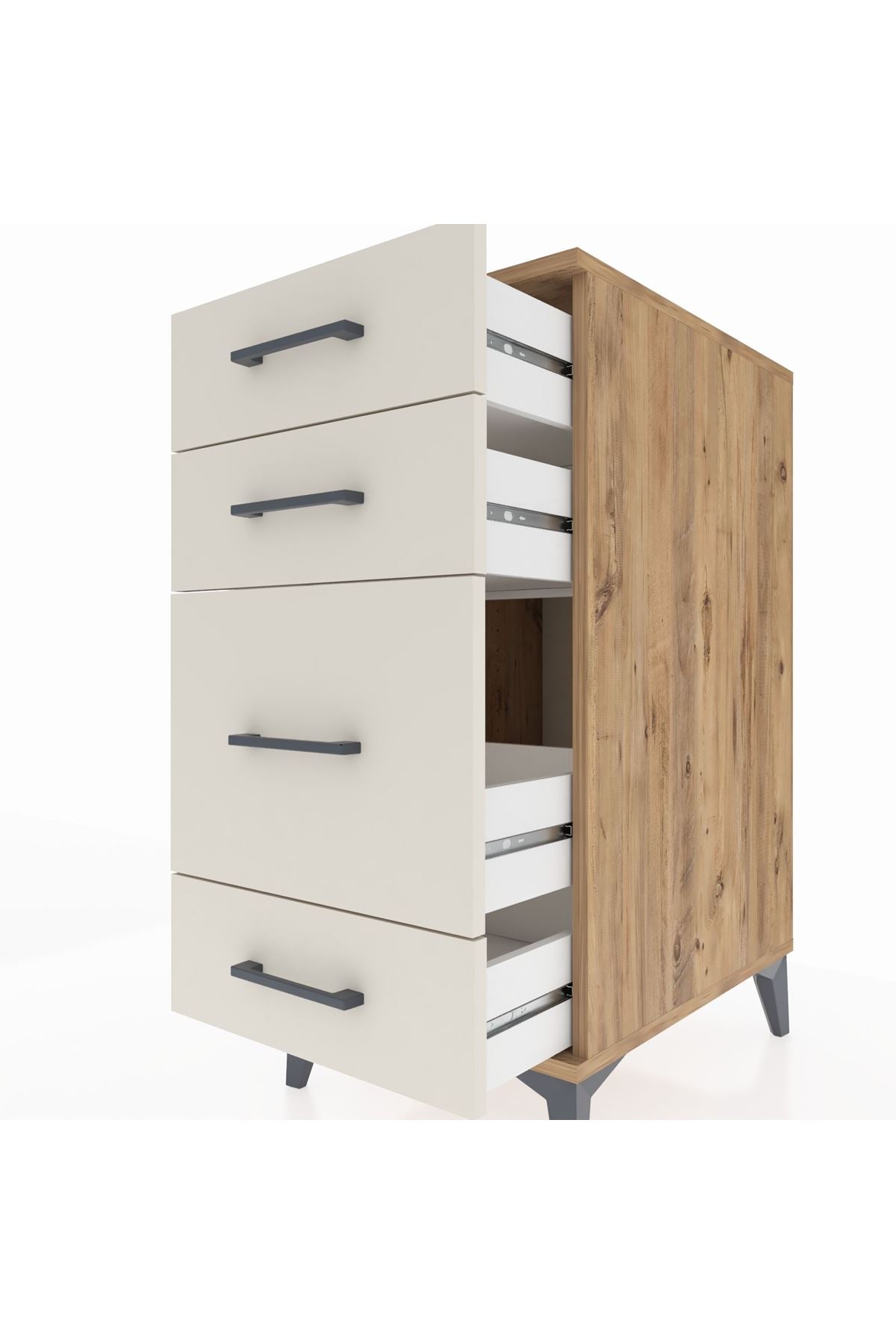 Kronos Komodin 4 Çekmeceli 44x59x96 Çam-Aytaşı