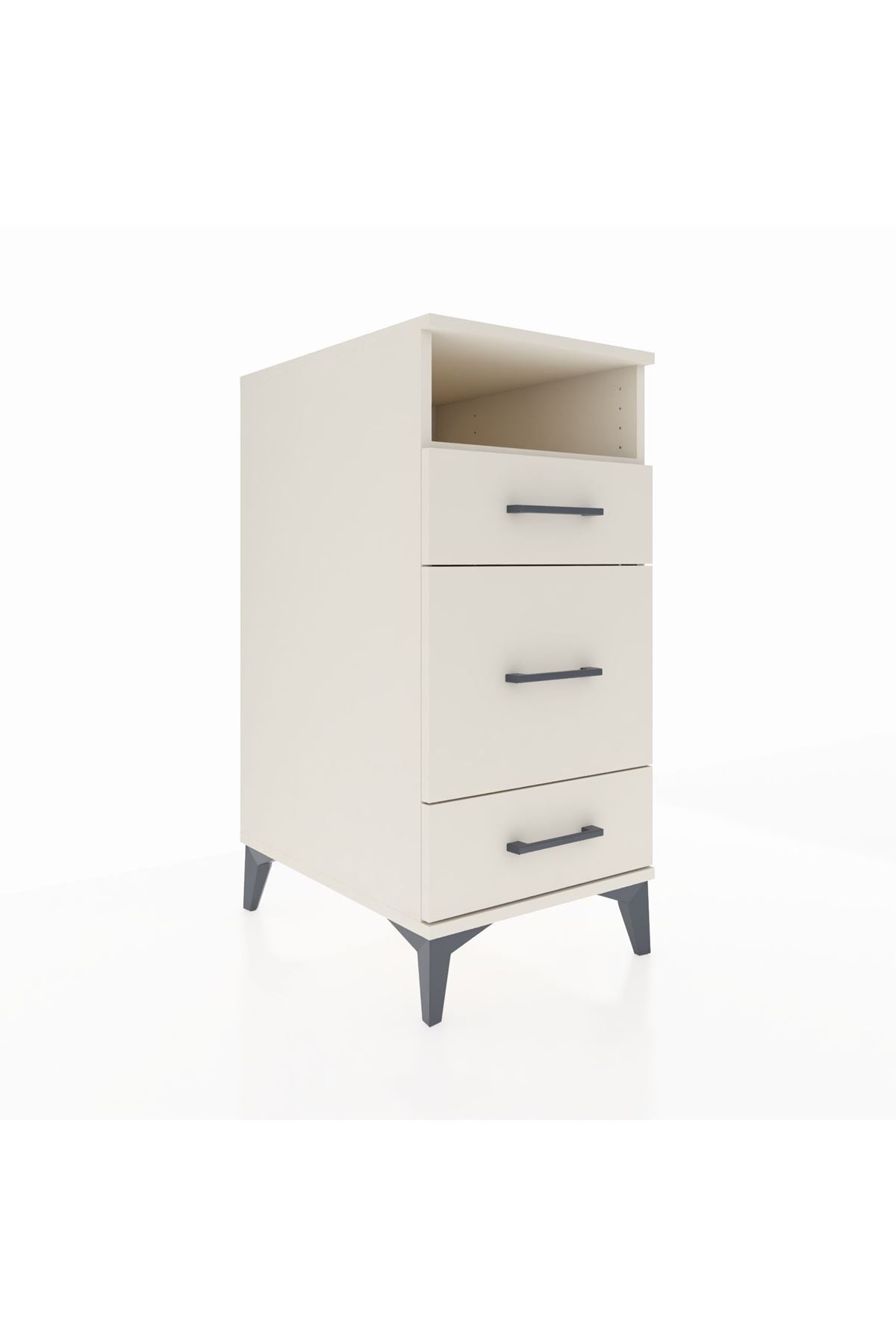 Kronos Komodin Tek Raflı 3 Çekmeceli 44x59x96 Aytaşı-Aytaşı