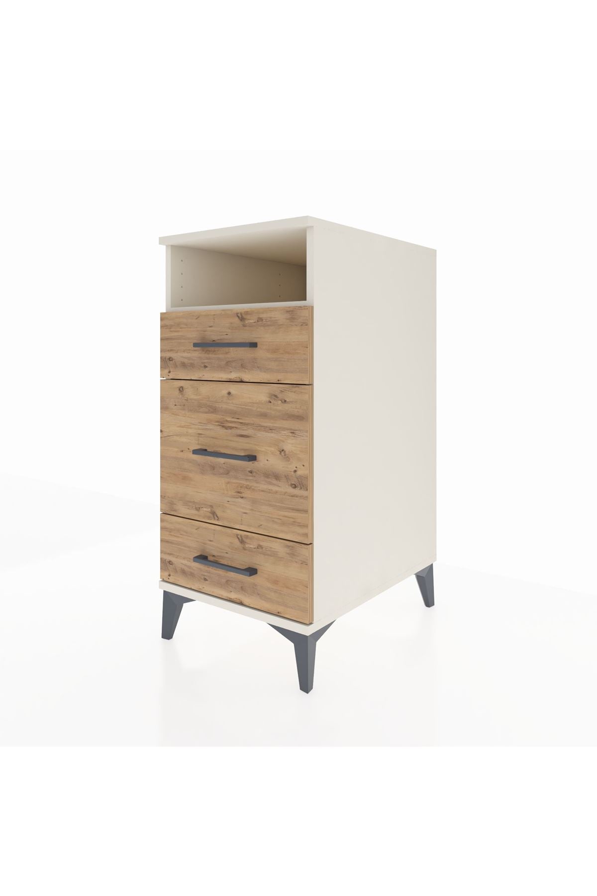 Kronos Komodin Tek Raflı 3 Çekmeceli 44x59x96 Aytaşı-Çam