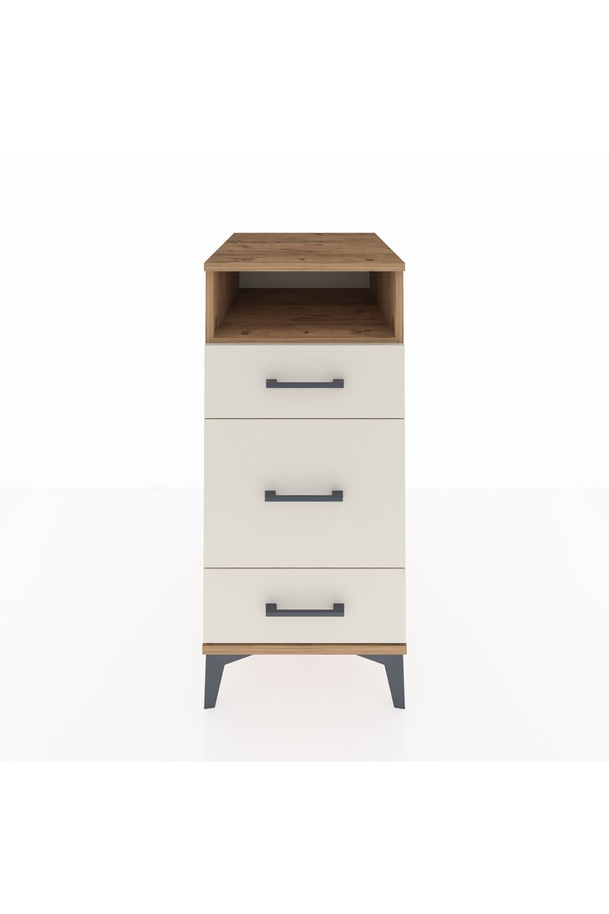 Kronos Komodin Tek Raflı 3 Çekmeceli 44x59x96 Çam-Aytaşı
