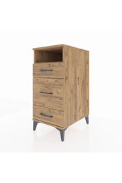 Kronos Komodin Tek Raflı 3 Çekmeceli 44x59x96 Çam-Çam