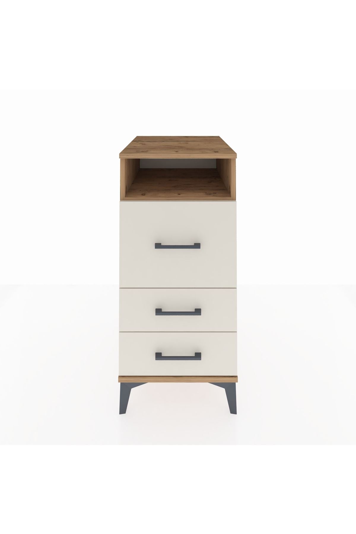 Kronos Komodin Tek Raflı 3 Çekmeceli 44x59x96 Çam-Aytaşı