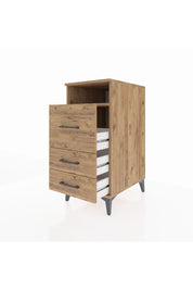 Kronos Komodin Tek Raflı 3 Çekmeceli 44x59x96 Çam-Çam
