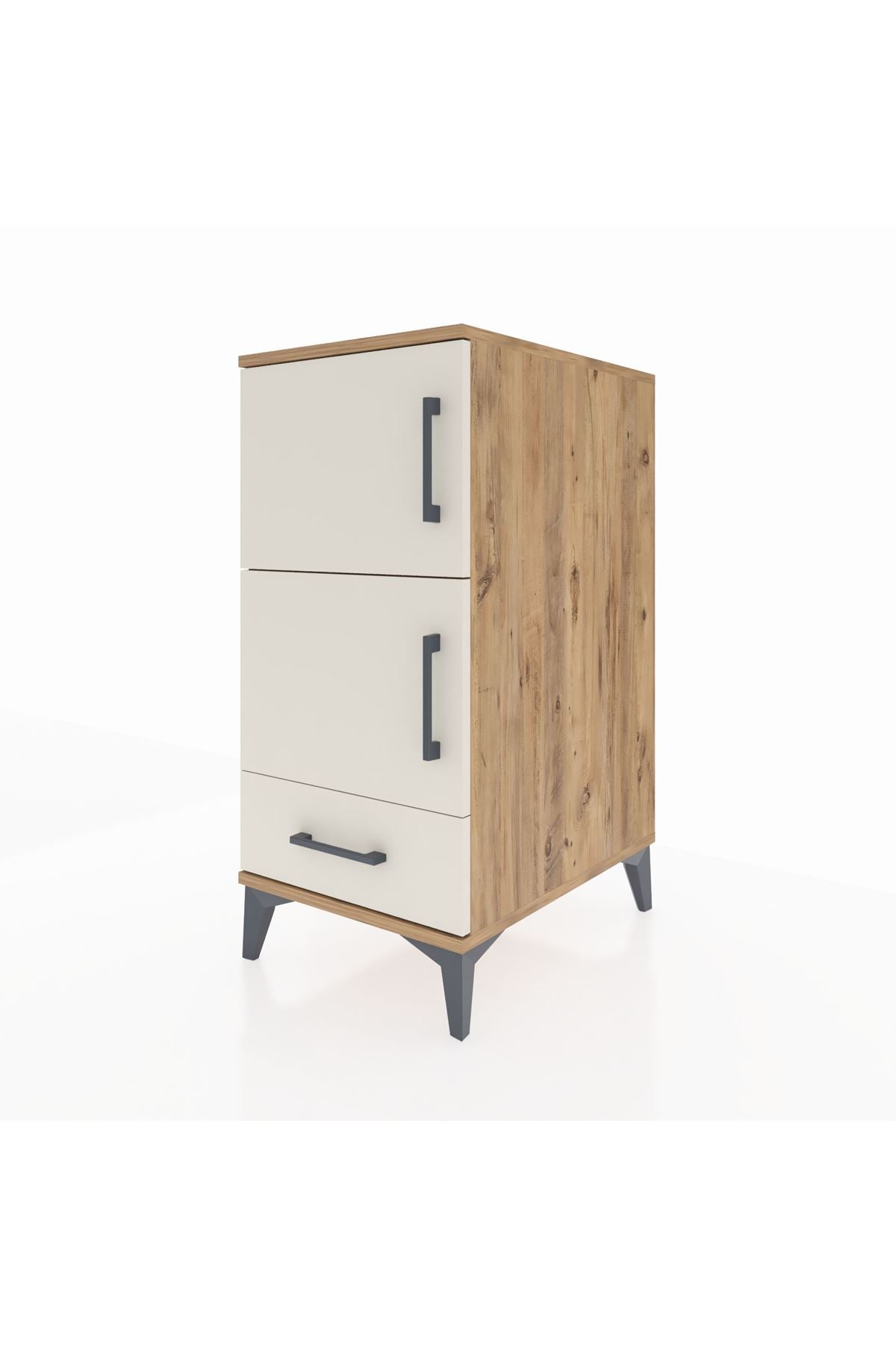 Kronos Komodin 4 Raflı Tek Çekmeceli Tek Kapaklı 44x59x96 Çam-Aytaşı