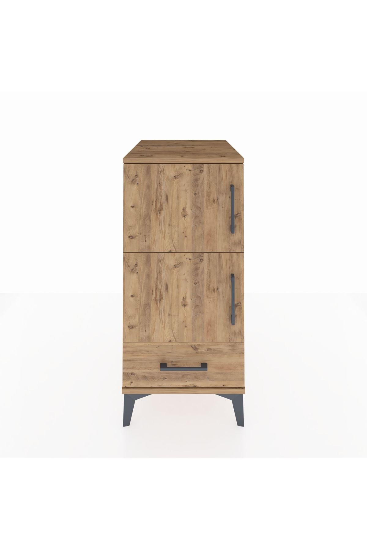 Kronos Komodin 4 Raflı Tek Çekmeceli Tek Kapaklı 44x59x96 Çam-Çam