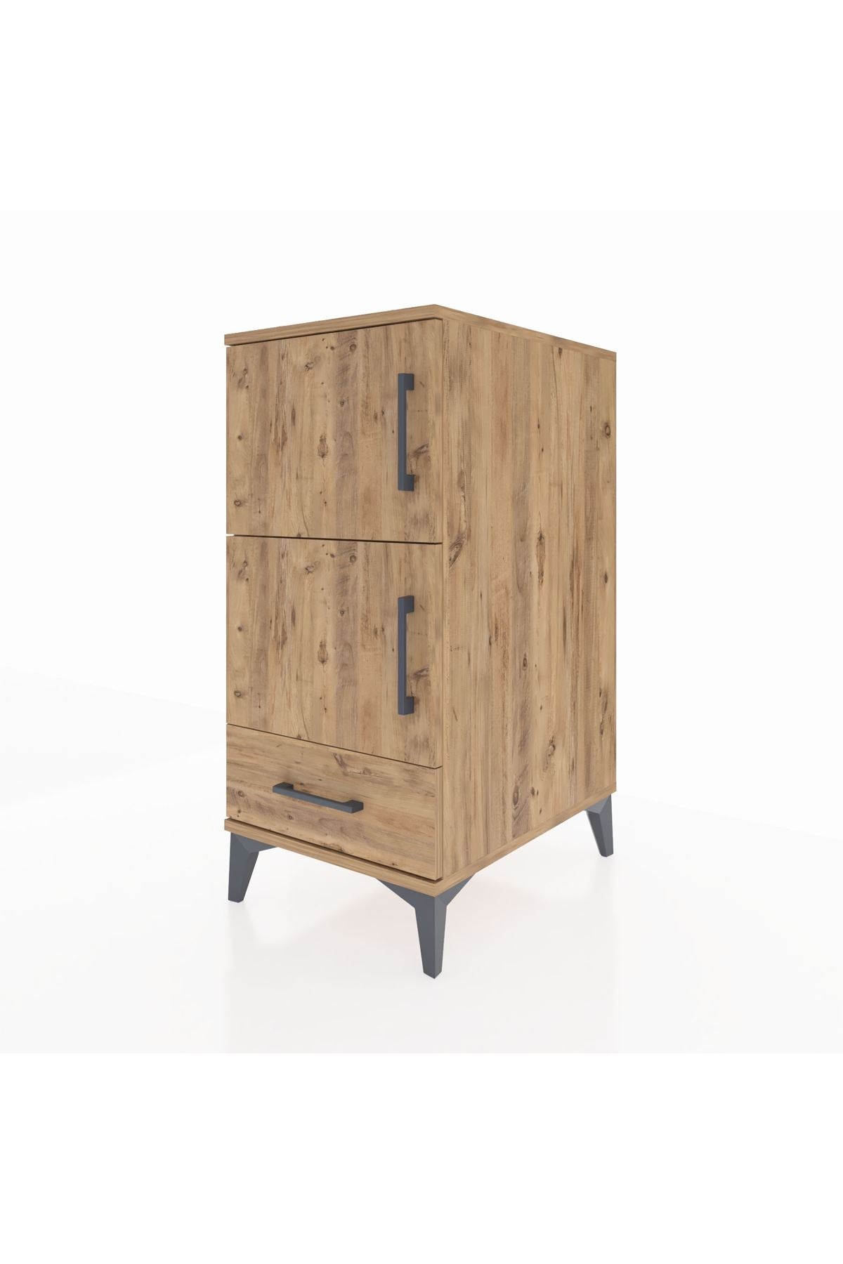 Kronos Komodin 4 Raflı Tek Çekmeceli Tek Kapaklı 44x59x96 Çam-Çam