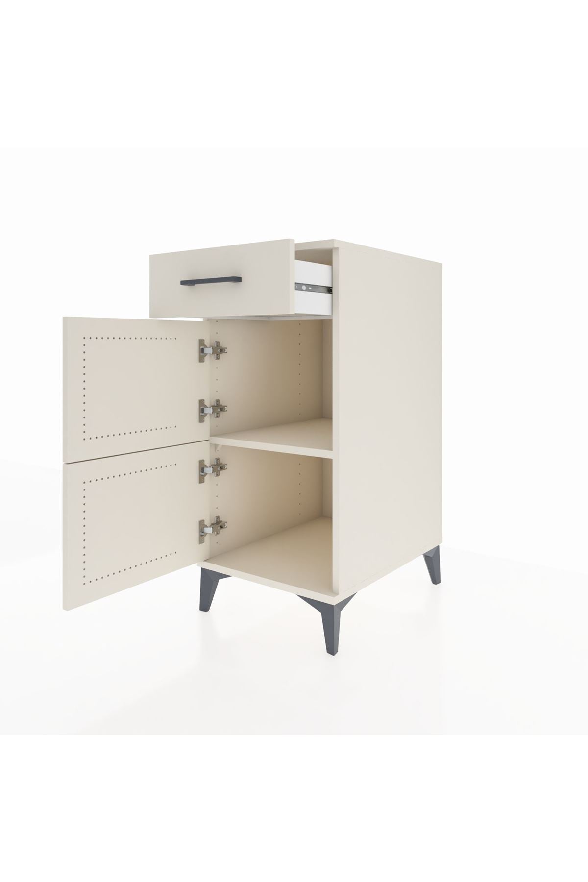 Kronos Komodin Tek Raflı Tek Çekmeceli 2 Kapaklı 44x59x96 Aytaşı-Aytaşı