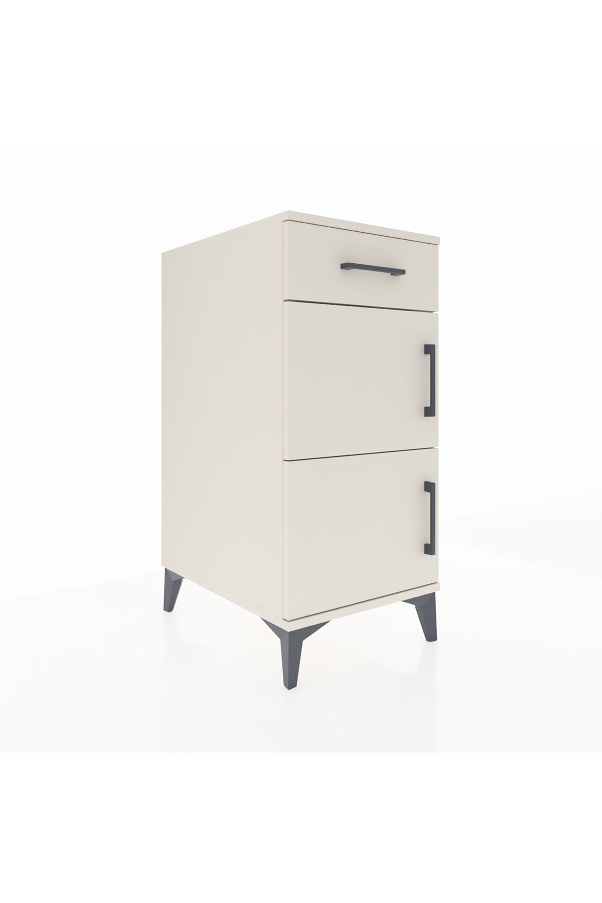 Kronos Komodin Tek Raflı Tek Çekmeceli 2 Kapaklı 44x59x96 Aytaşı-Aytaşı