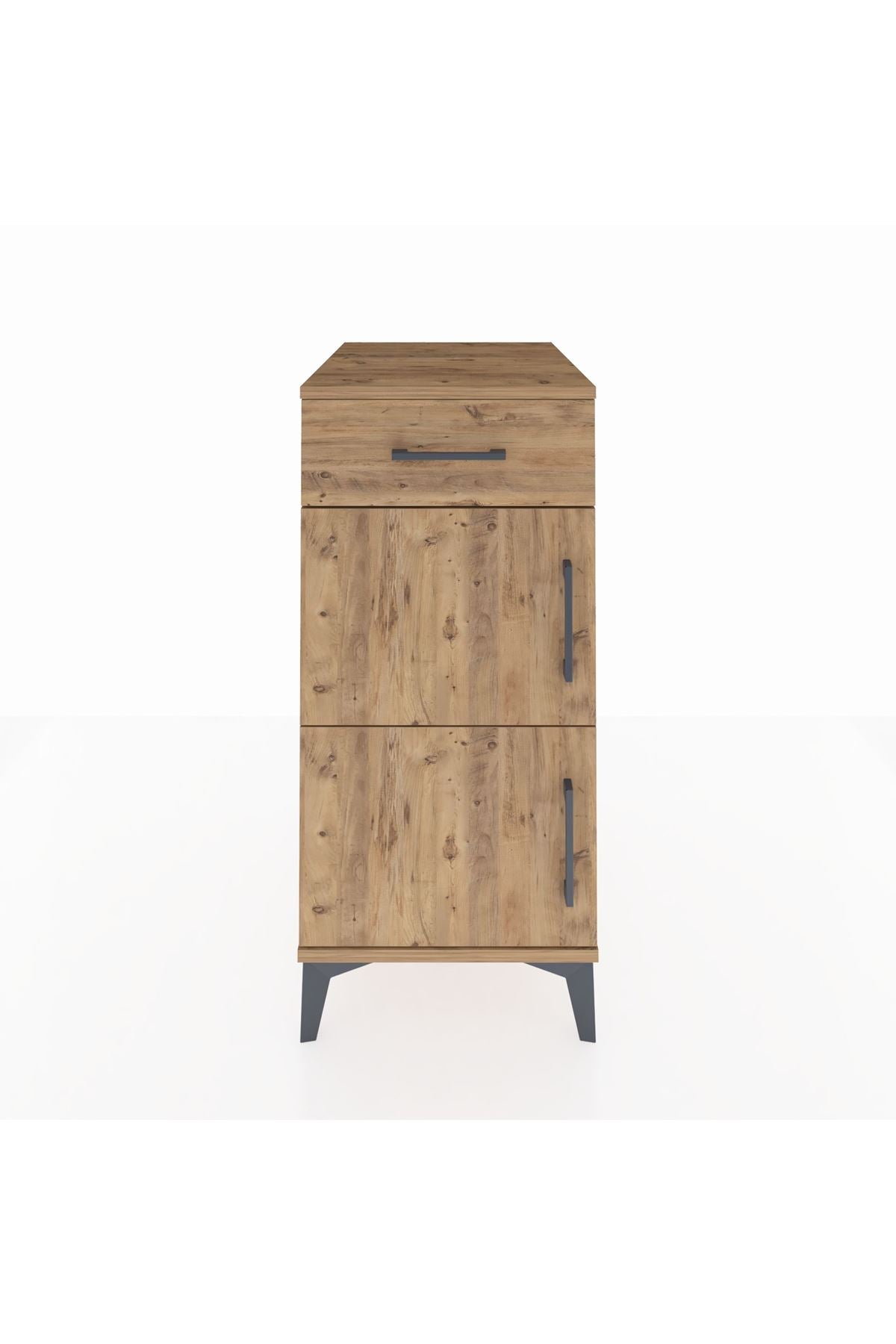 Kronos Komodin Tek Raflı Tek Çekmeceli 2 Kapaklı 44x59x96 Çam-Çam