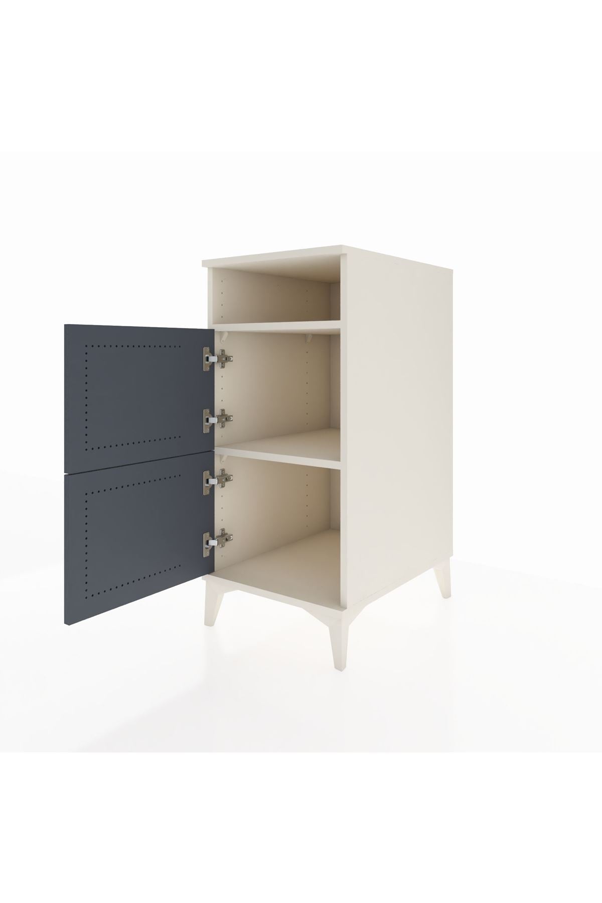 Kronos Komodin 2 Raflı 2 Kapaklı 44x59x96 Aytaşı-Antrasit