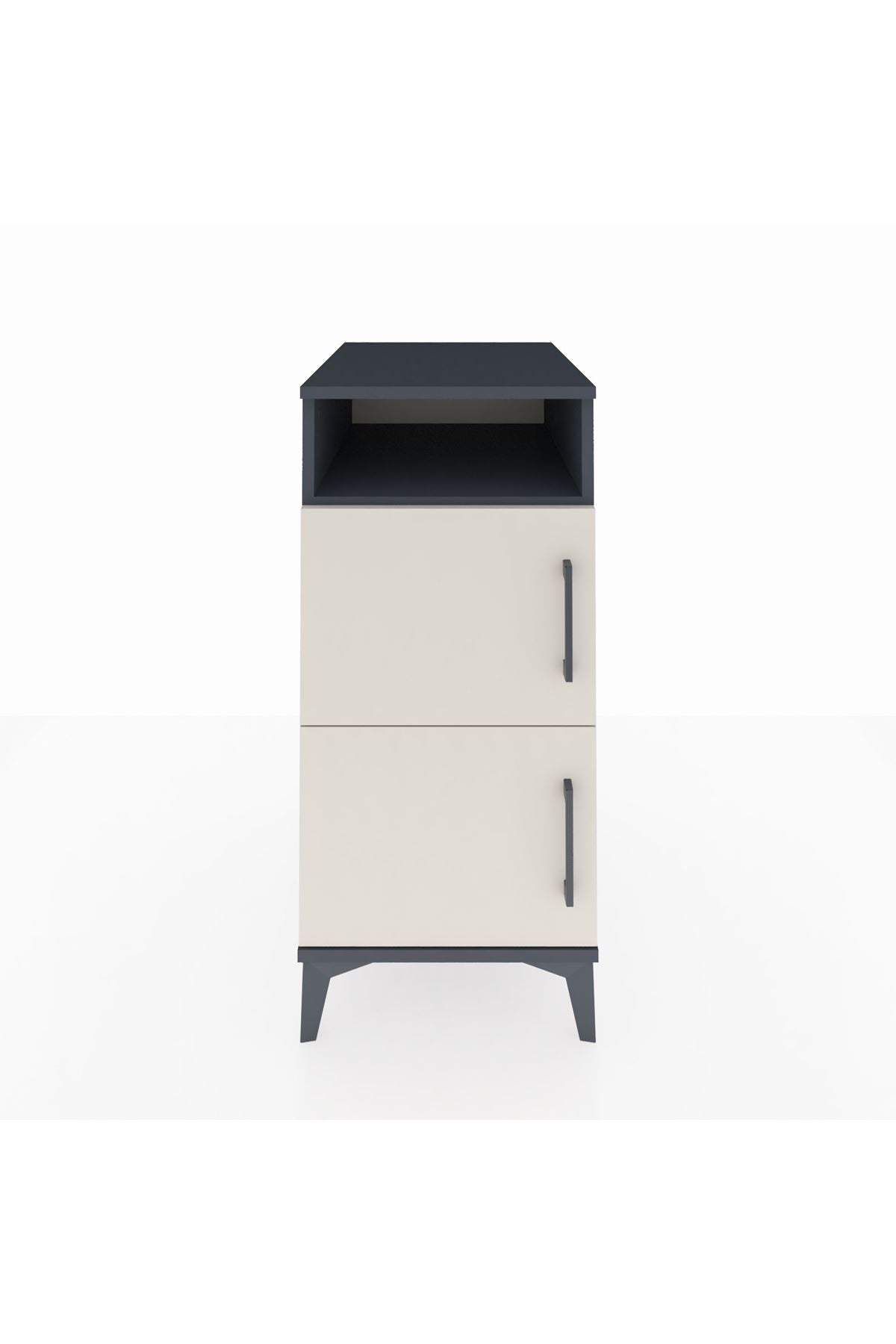Kronos Komodin 2 Raflı 2 Kapaklı 44x59x96 Antrasit-Aytaşı