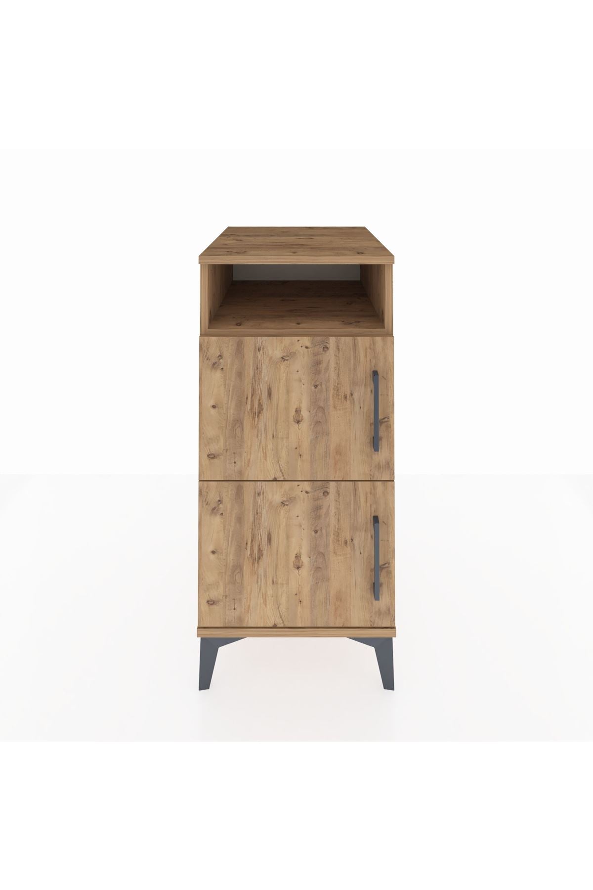 Kronos Komodin 2 Raflı 2 Kapaklı 44x59x96 Çam-Çam