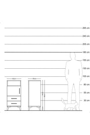 Kronos Komodin 2 Raflı 2 Çekmeceli Tek Kapaklı 44x59x96 Aytaşı-Aytaşı