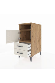 Kronos Komodin 2 Raflı 2 Çekmeceli Tek Kapaklı 44x59x96 Çam-Aytaşı