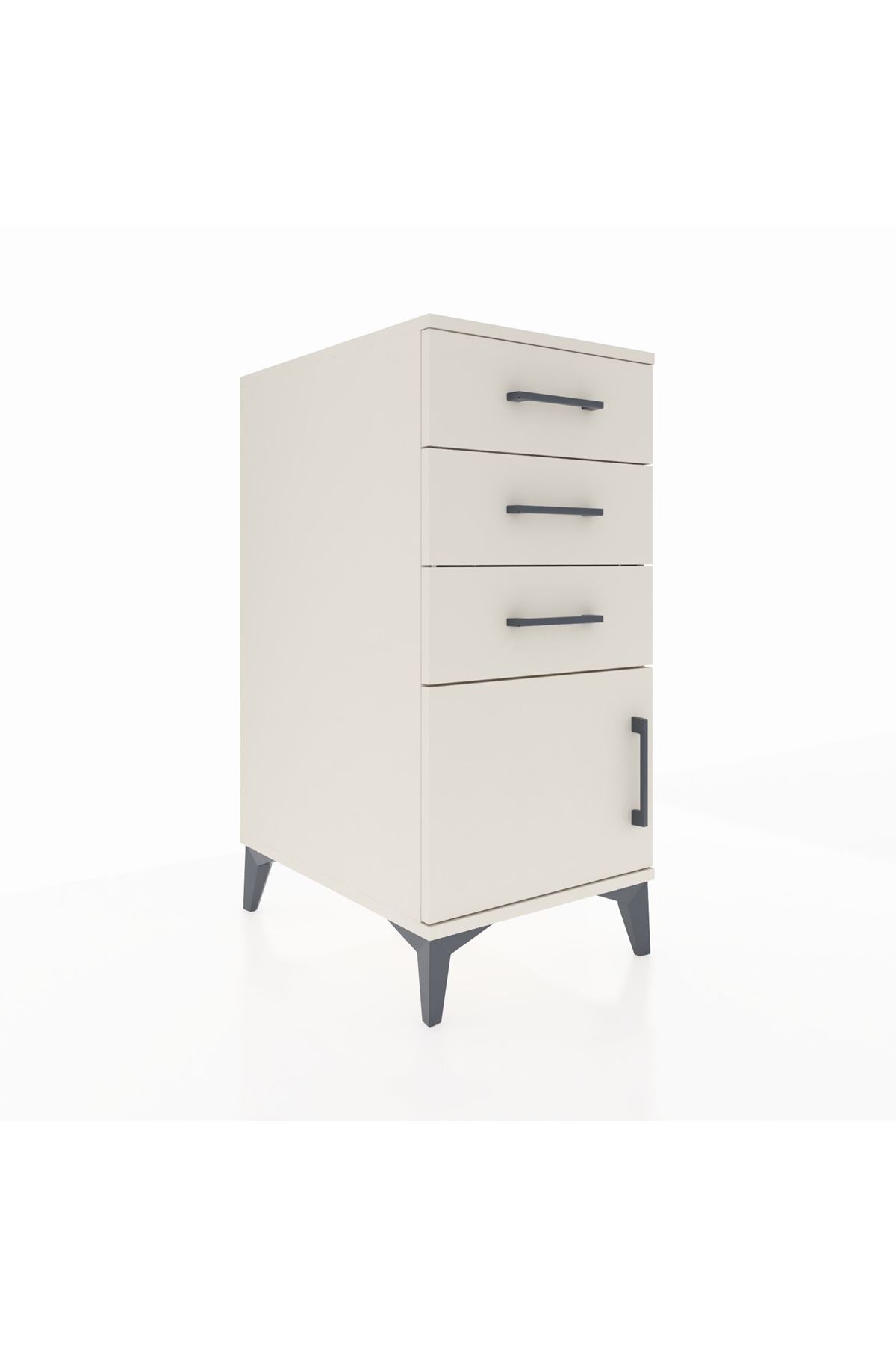 Kronos Komodin 3 Çekmeceli Tek Kapaklı 44x59x96 Aytaşı-Aytaşı