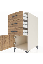 Kronos Komodin 3 Çekmeceli Tek Kapaklı 44x59x96 Aytaşı-Çam