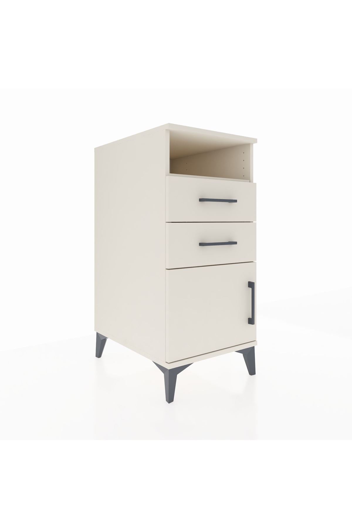 Kronos Komodin Tek Raflı 2 Çekmeceli Tek Kapaklı 44x59x96 Aytaşı-Aytaşı