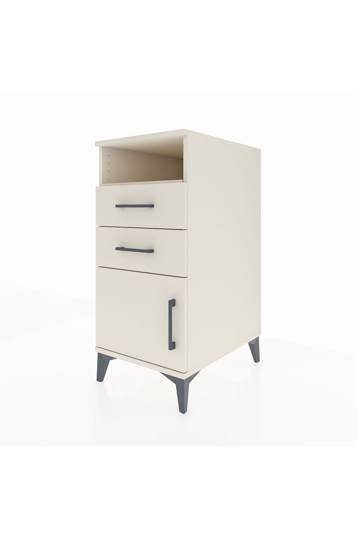 Kronos Komodin Tek Raflı 2 Çekmeceli Tek Kapaklı 44x59x96 Aytaşı-Aytaşı