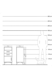 Kronos Komodin Tek Raflı 2 Çekmeceli Tek Kapaklı 44x59x96 Çam-Çam