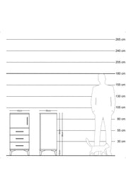 Kronos Komodin Tek Raflı 3 Çekmeceli Tek Kapaklı 44x59x96 Aytaşı-Çam