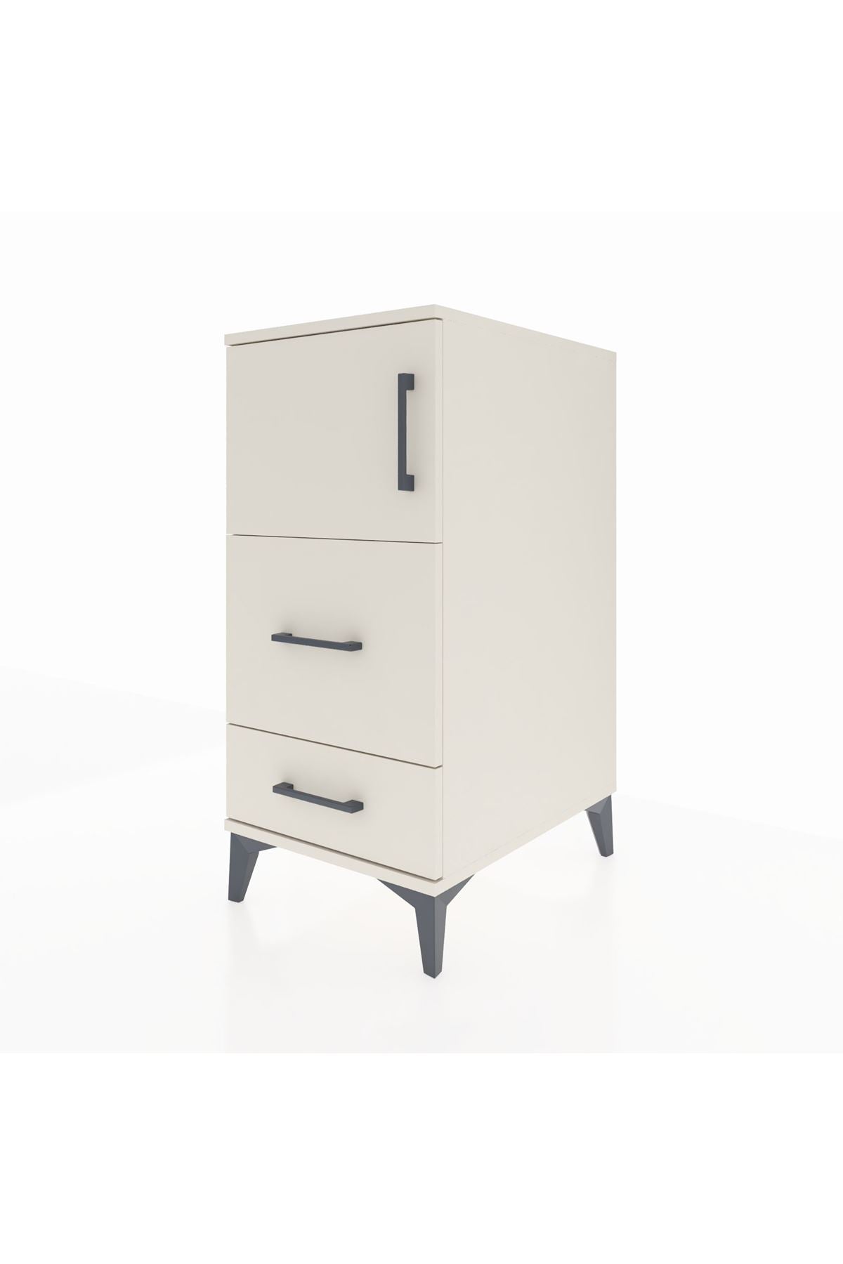 Kronos Komodin Tek Raflı 2 Çekmeceli Tek Kapaklı 44x59x96 Aytaşı-Aytaşı