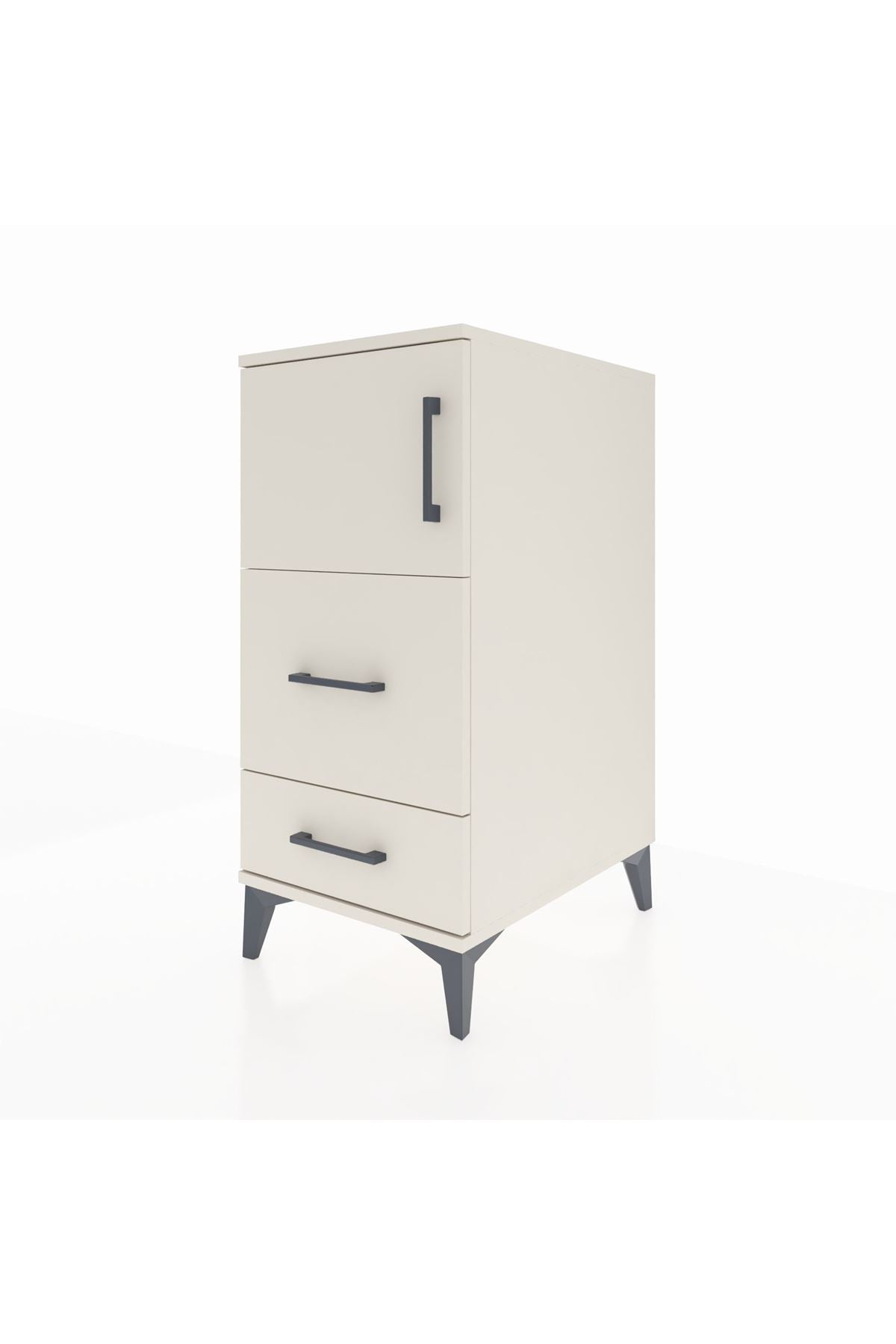 Kronos Komodin Tek Raflı 2 Çekmeceli Tek Kapaklı 44x59x96 Aytaşı-Aytaşı