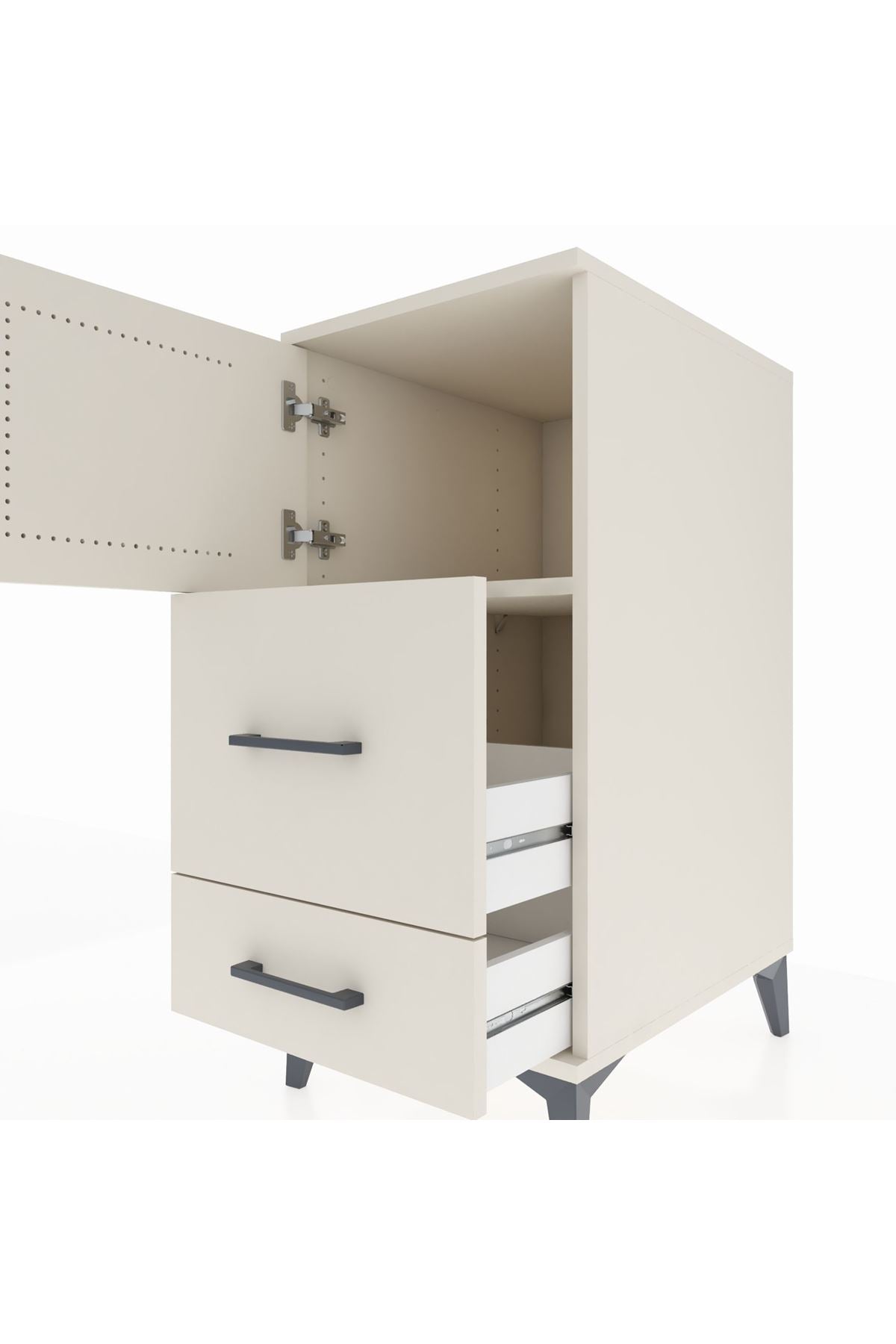 Kronos Komodin Tek Raflı 2 Çekmeceli Tek Kapaklı 44x59x96 Aytaşı-Aytaşı