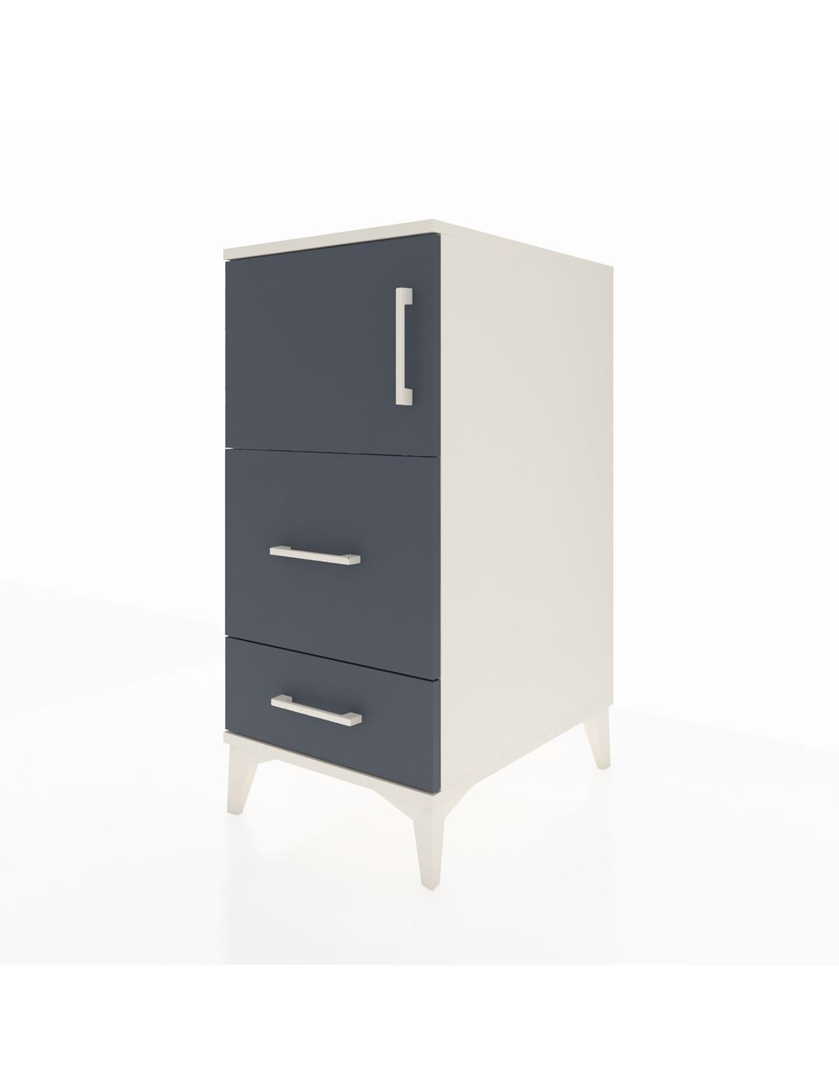 Kronos Komodin Tek Raflı 2 Çekmeceli Tek Kapaklı 44x59x96 - S75M028V2C