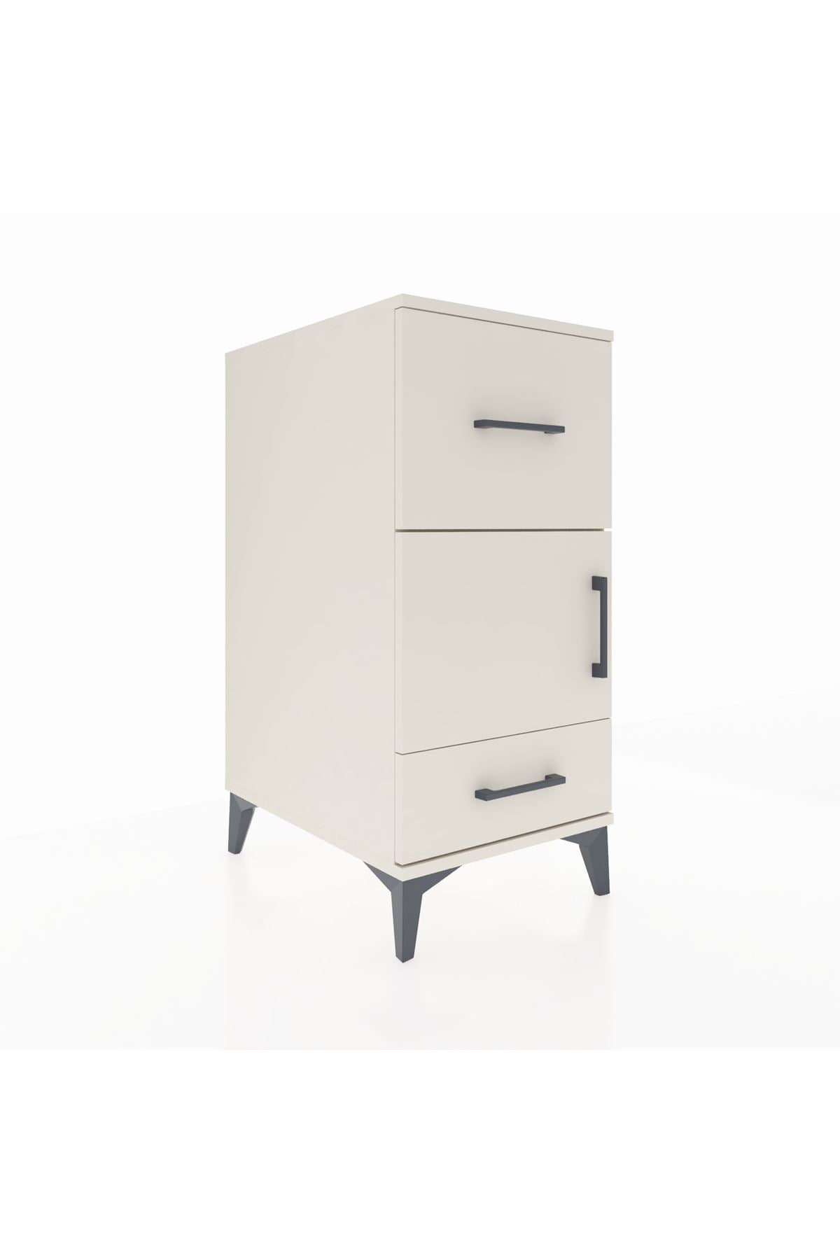 Kronos Komodin Tek Raflı 2 Çekmeceli Tek Kapaklı 44x59x96 Aytaşı-Aytaşı
