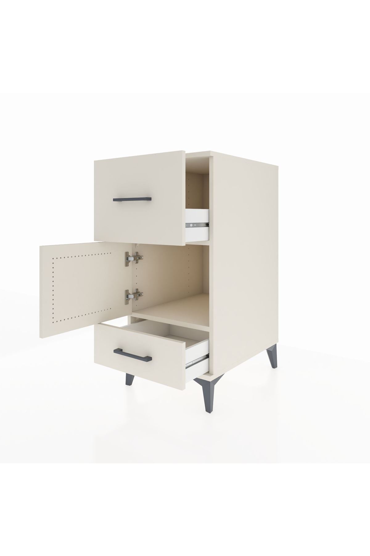 Kronos Komodin Tek Raflı 2 Çekmeceli Tek Kapaklı 44x59x96 Aytaşı-Aytaşı