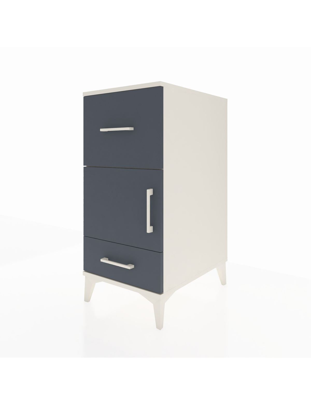 Kronos Komodin Tek Raflı 2 Çekmeceli Tek Kapaklı 44x59x96 - S75M029V2C