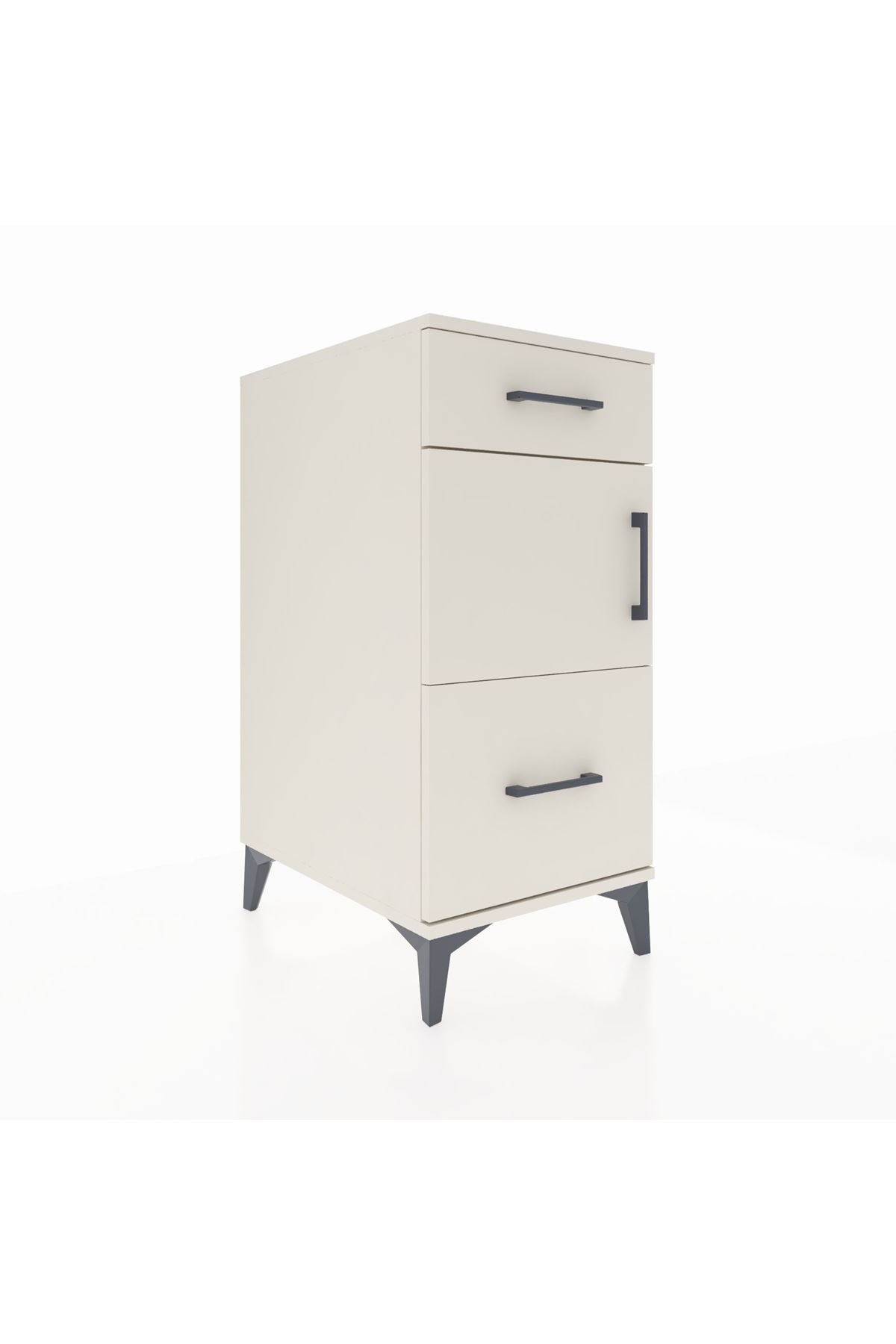 Kronos Komodin Tek Raflı 2 Çekmeceli Tek Kapaklı 44x59x96 Aytaşı-Aytaşı