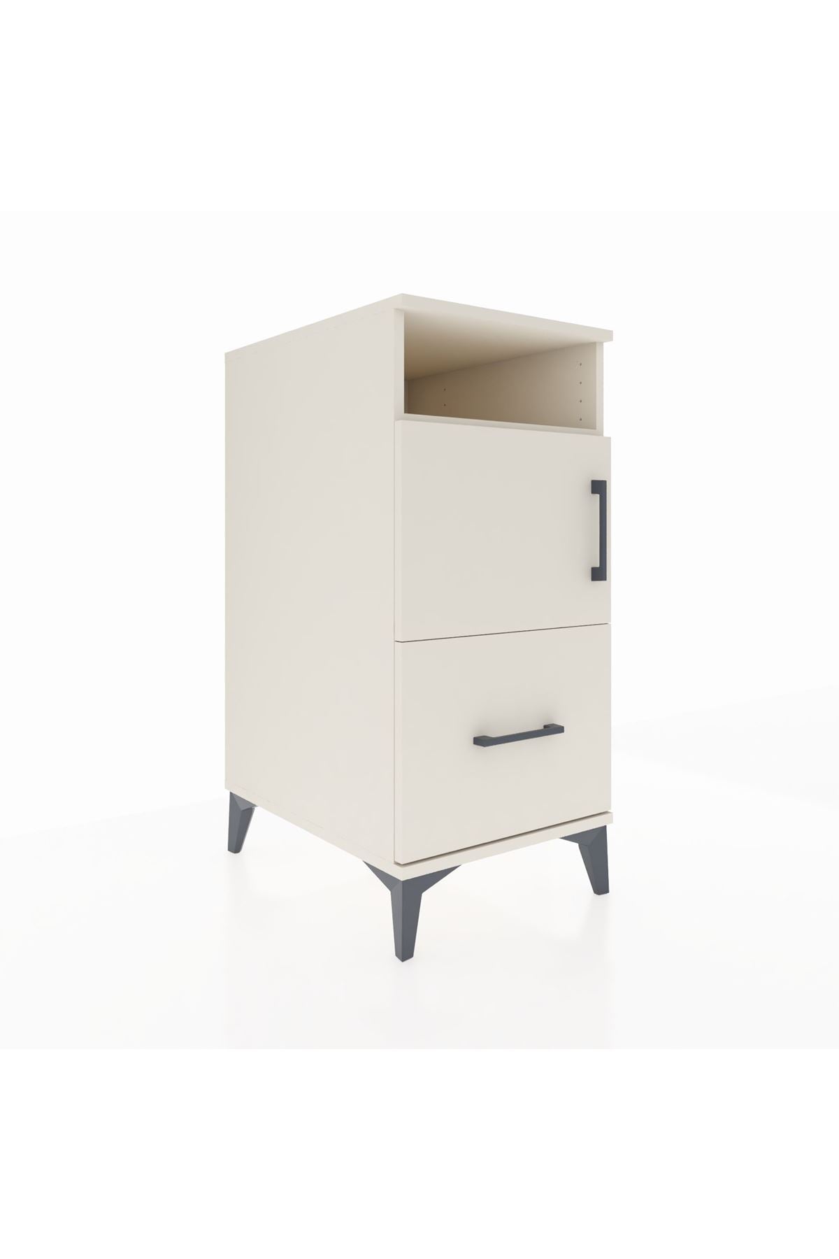 Kronos Komodin 2 Raflı Tek Çekmeceli Tek Kapaklı 44x59x96 Aytaşı-Aytaşı