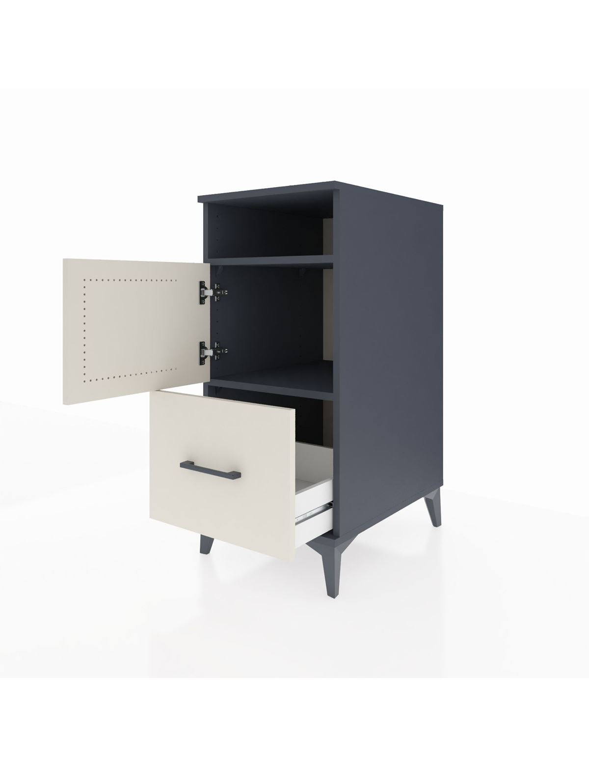 Kronos Komodin 2 Raflı Tek Çekmeceli Tek Kapaklı 44x59x96 - S75M031V4C