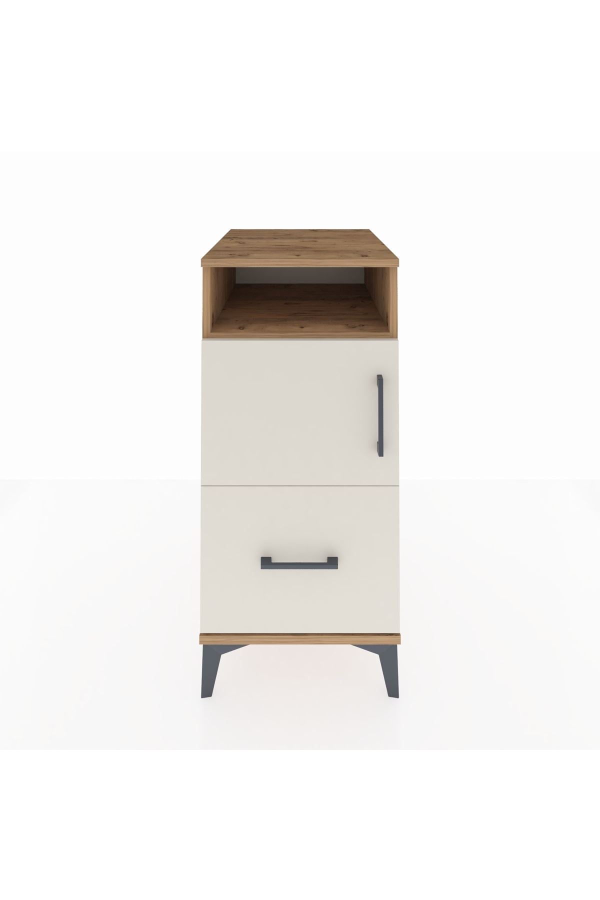 Kronos Komodin 2 Raflı Tek Çekmeceli Tek Kapaklı 44x59x96 Çam-Aytaşı