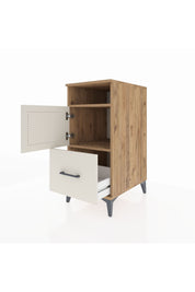 Kronos Komodin 2 Raflı Tek Çekmeceli Tek Kapaklı 44x59x96 Çam-Aytaşı