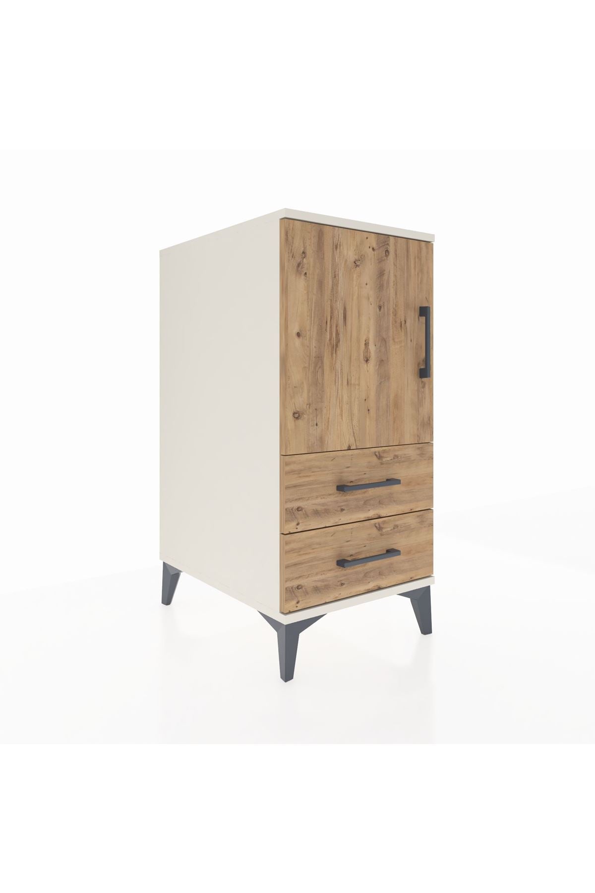 Kronos Komodin 2 Raflı 2 Çekmeceli Tek Kapaklı 44x59x96 Aytaşı-Çam