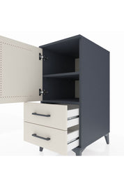 Kronos Komodin 2 Raflı 2 Çekmeceli Tek Kapaklı 44x59x96 Antrasit-Aytaşı