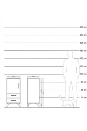 Kronos Komodin 2 Raflı 2 Çekmeceli Tek Kapaklı 44x59x96 Antrasit-Çam