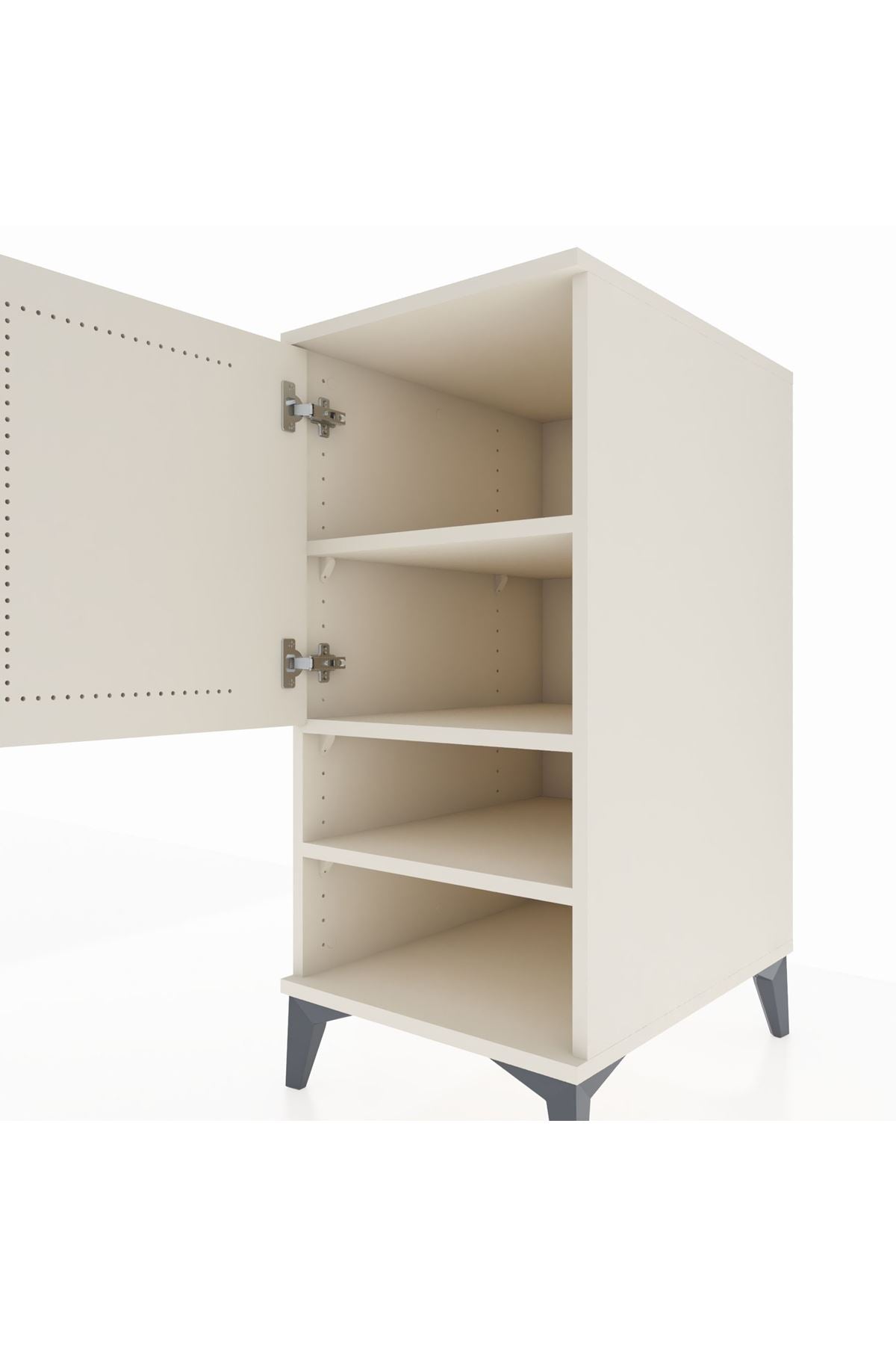Kronos Komodin 3 Raflı Tek Kapaklı 44x59x96 Aytaşı-Aytaşı