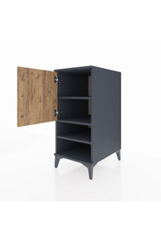 Kronos Komodin 3 Raflı Tek Kapaklı 44x59x96 Antrasit-Çam