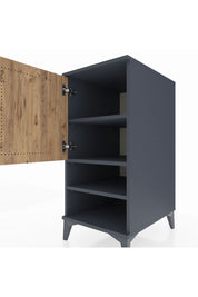 Kronos Komodin 3 Raflı Tek Kapaklı 44x59x96 Antrasit-Çam