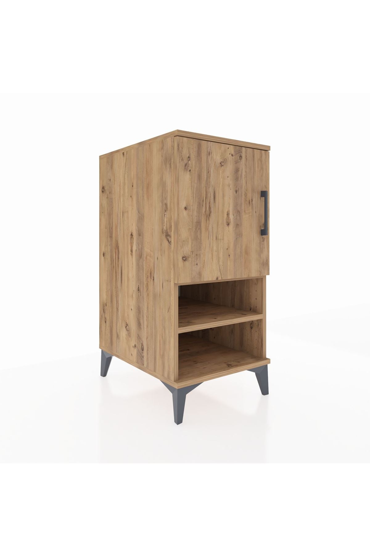 Kronos Komodin 3 Raflı Tek Kapaklı 44x59x96 Çam-Çam
