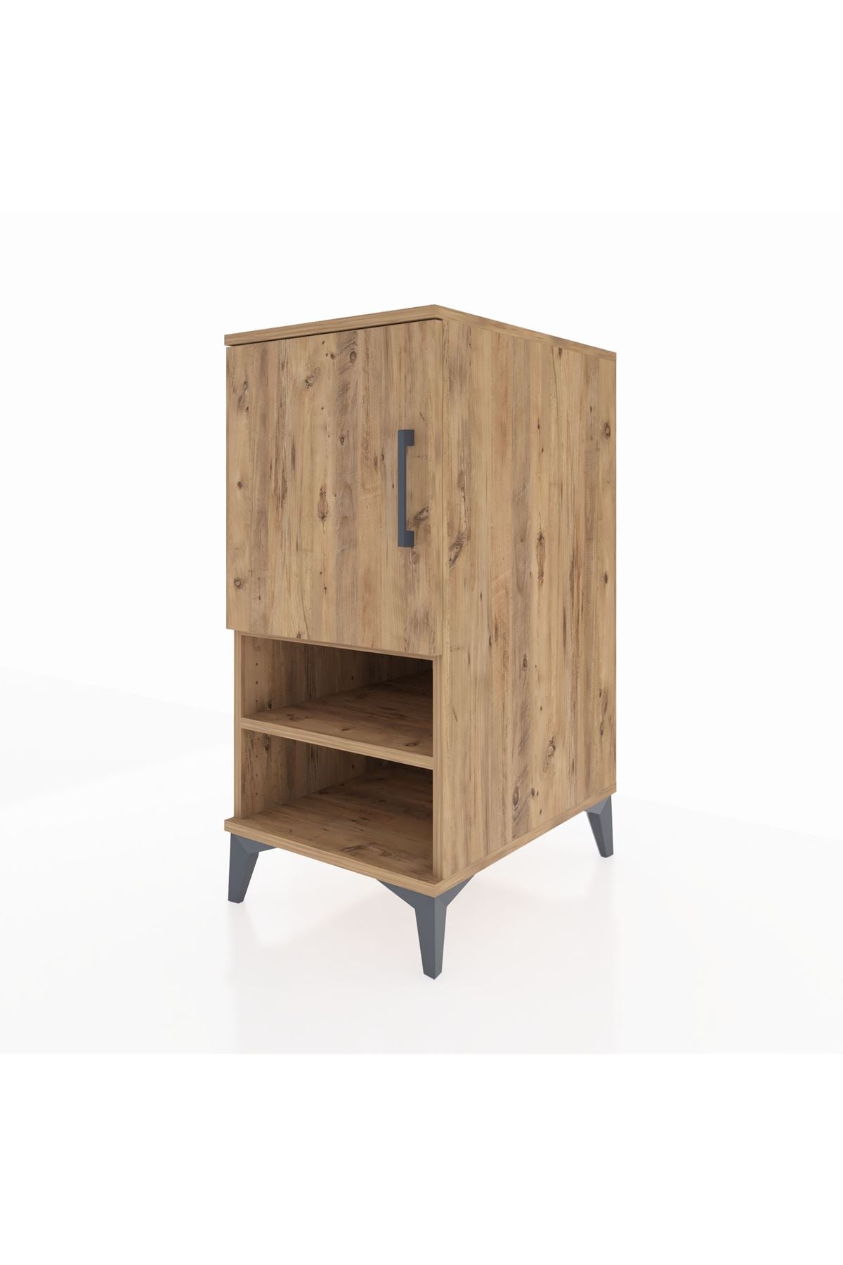 Kronos Komodin 3 Raflı Tek Kapaklı 44x59x96 Çam-Çam